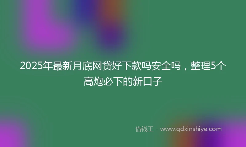 2025年最新月底网贷好下款吗安全吗,整理5个高炮必下的新口子