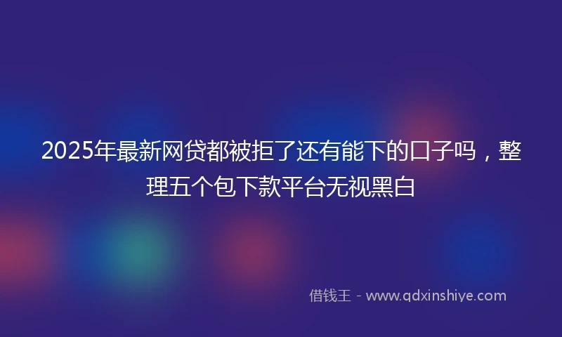 2025年最新网贷都被拒了还有能下的口子吗，整理五个包下款平台无视黑白