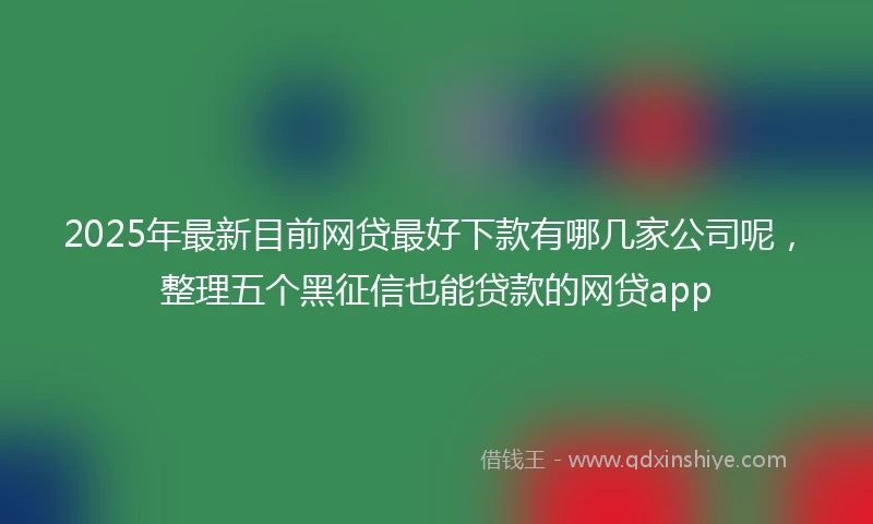 2025年最新目前网贷最好下款有哪几家公司呢，整理五个黑征信也能贷款的网贷app