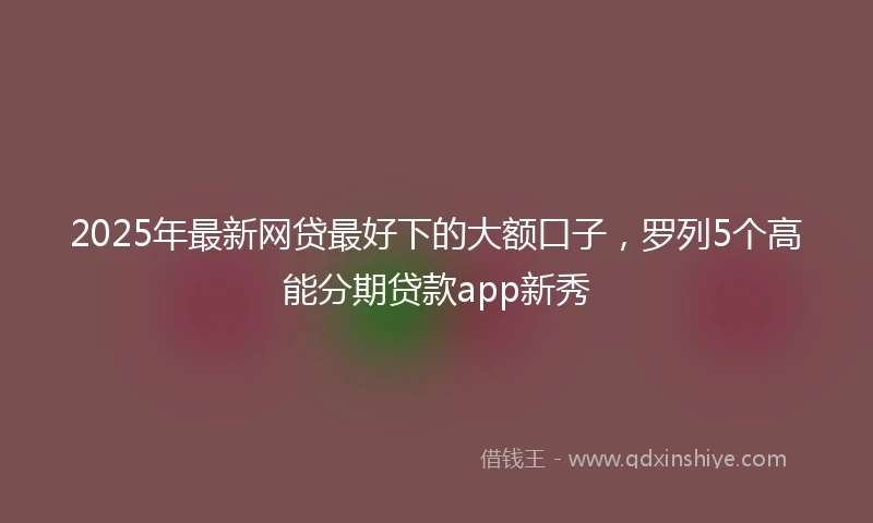 2025年最新网贷最好下的大额口子，罗列5个高能分期贷款app新秀