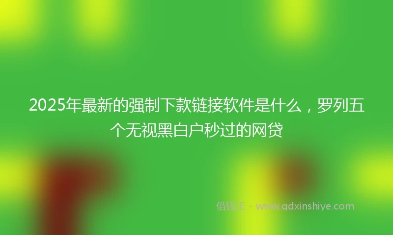 2025年最新的强制下款链接软件是什么，罗列五个无视黑白户秒过的网贷