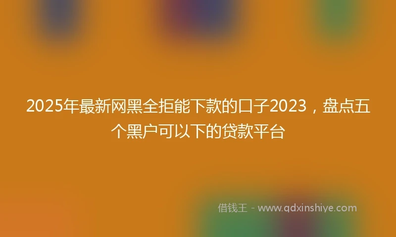 2025年最新网黑全拒能下款的口子2023，盘点五个黑户可以下的贷款平台
