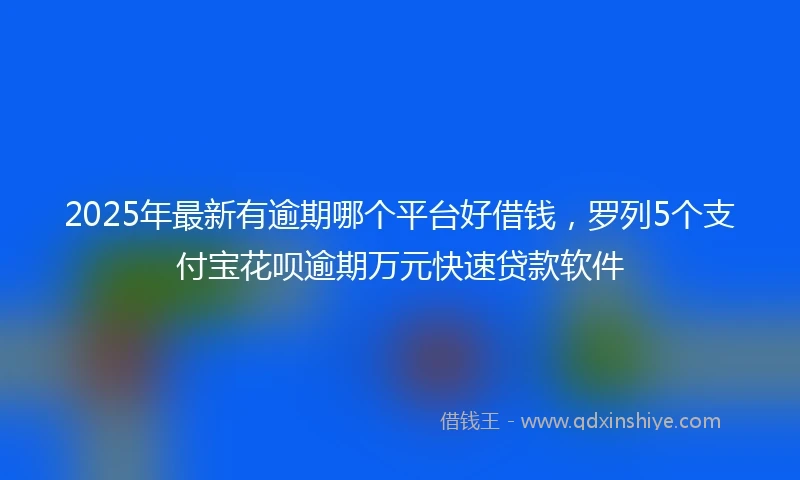 2025年最新有逾期哪个平台好借钱，罗列5个支付宝花呗逾期万元快速贷款软件