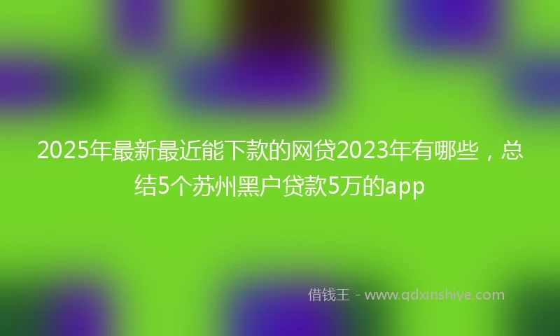 2025年最新最近能下款的网贷2023年有哪些，总结5个苏州黑户贷款5万的app