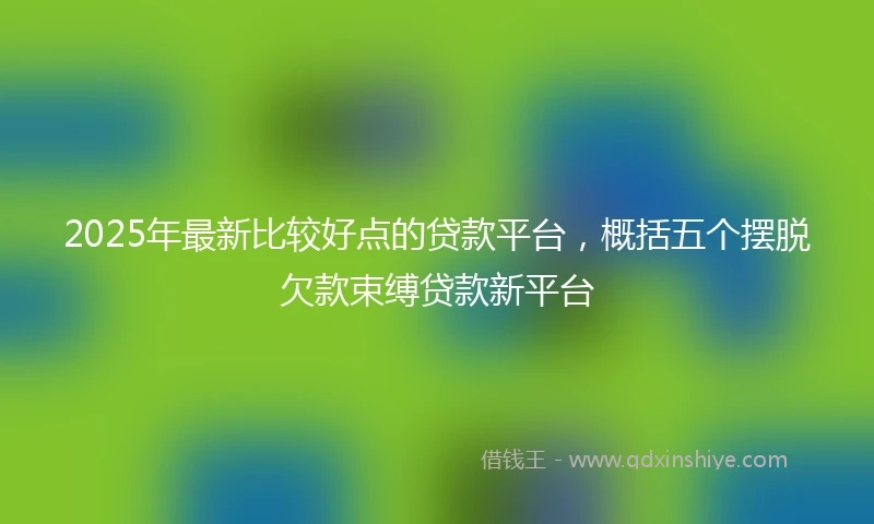 2025年最新比较好点的贷款平台，概括五个摆脱欠款束缚贷款新平台
