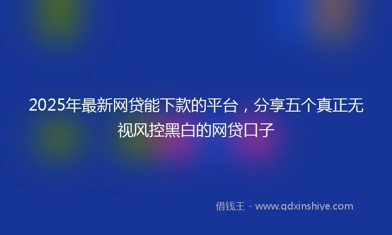 2025年最新网贷能下款的平台，分享五个真正无视风控黑白的网贷口子