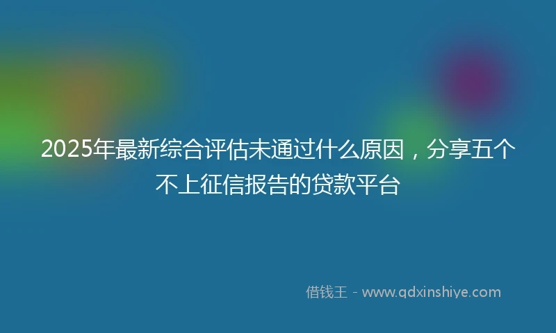 2025年最新综合评估未通过什么原因，分享五个不上征信报告的贷款平台