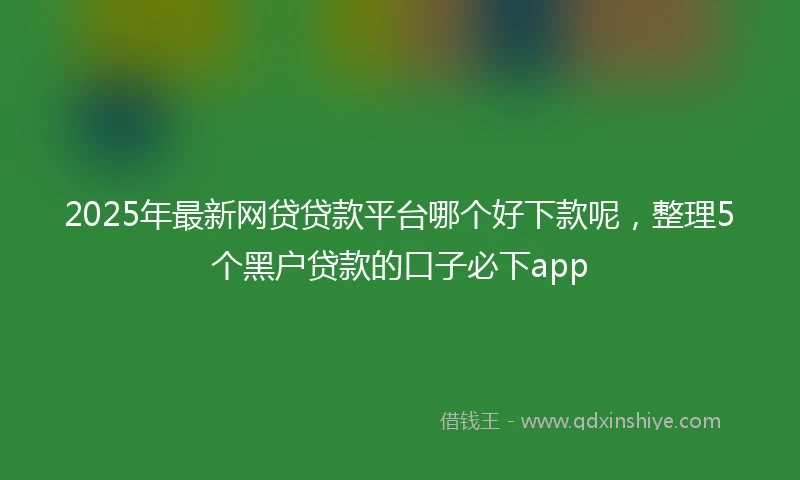 2025年最新网贷贷款平台哪个好下款呢，整理5个黑户贷款的口子必下app