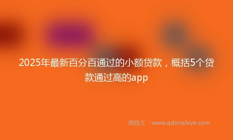 2025年最新百分百通过的小额贷款，概括5个贷款通过高的app