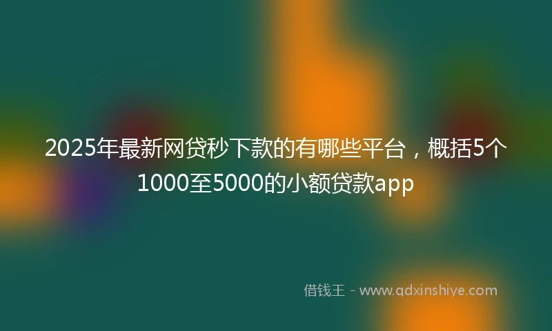 2025年最新网贷秒下款的有哪些平台,概括5个1000至5000的小额贷款app