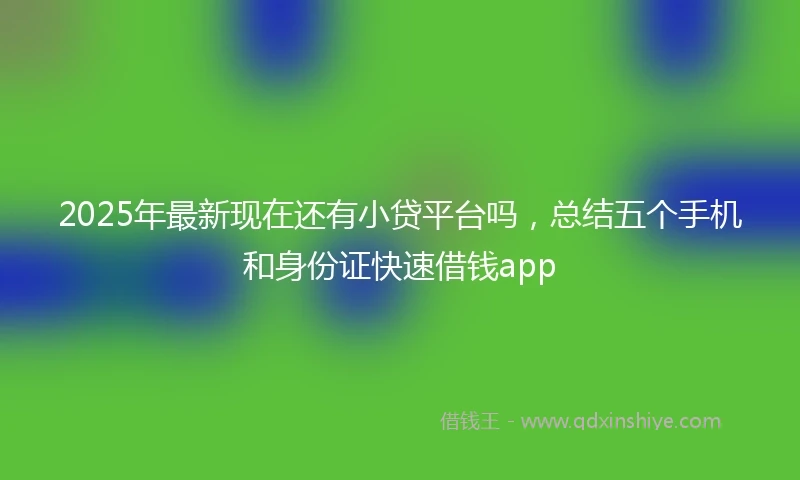 2025年最新现在还有小贷平台吗，总结五个手机和身份证快速借钱app