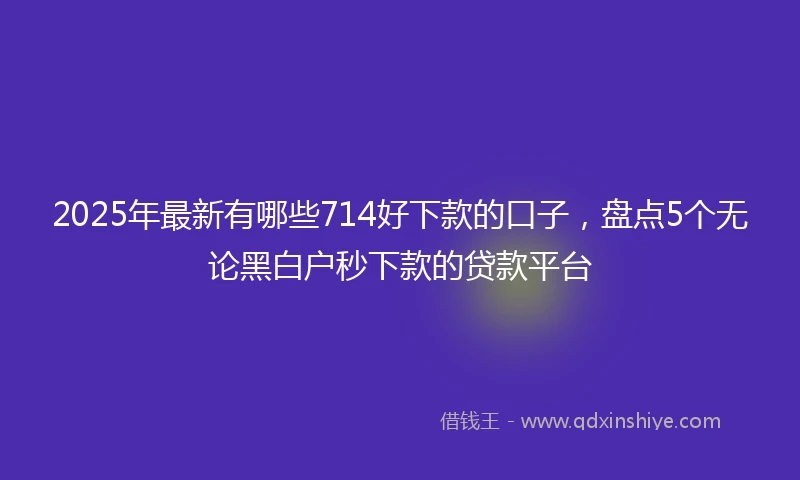 2025年最新有哪些714好下款的口子，盘点5个无论黑白户秒下款的贷款平台