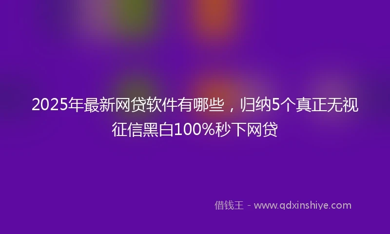 2025年最新网贷软件有哪些，归纳5个真正无视征信黑白100%秒下网贷