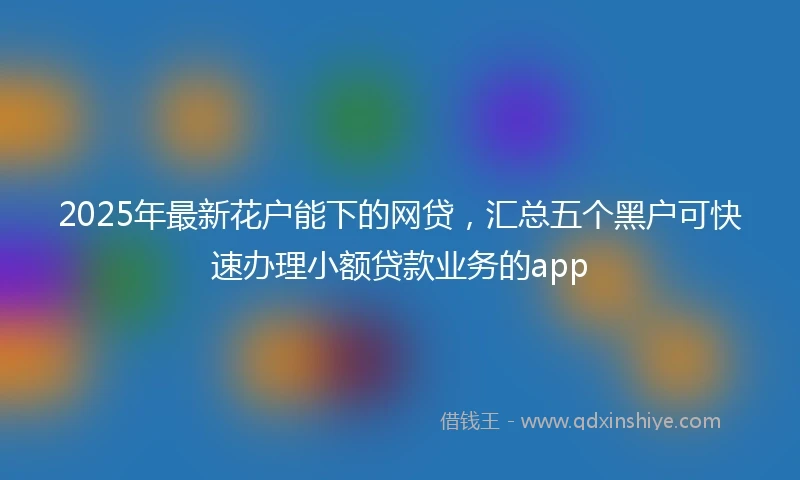 2025年最新花户能下的网贷，汇总五个黑户可快速办理小额贷款业务的app
