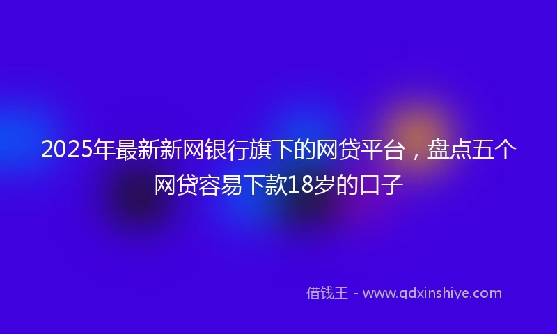 2025年最新新网银行旗下的网贷平台，盘点五个网贷容易下款18岁的口子