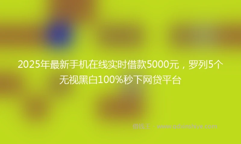 2025年最新手机在线实时借款5000元，罗列5个无视黑白100%秒下网贷平台