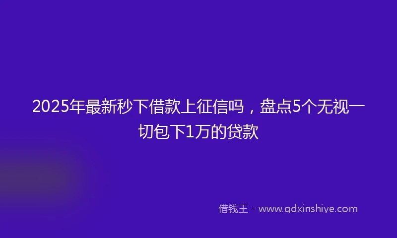 2025年最新秒下借款上征信吗，盘点5个无视一切包下1万的贷款