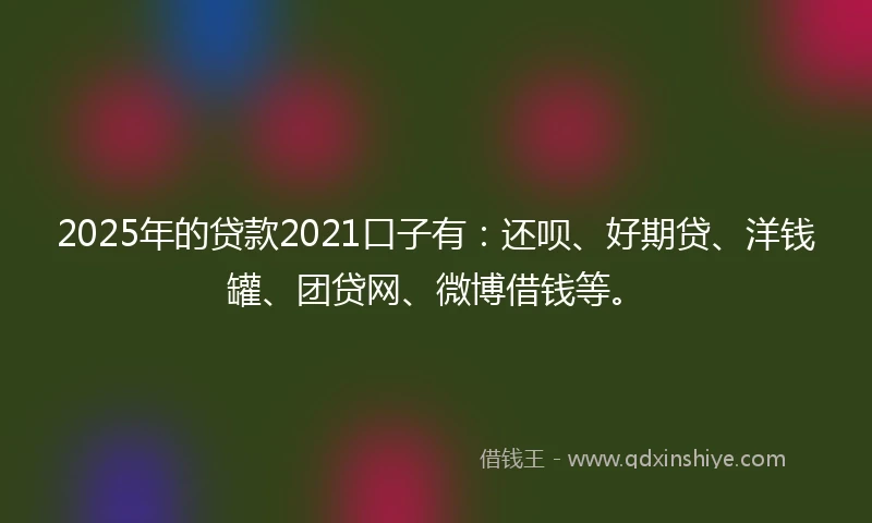 2025年的贷款2021口子有：还呗、好期贷、洋钱罐、团贷网、微博借钱等。