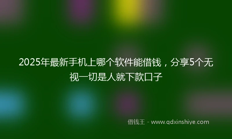 2025年最新手机上哪个软件能借钱，分享5个无视一切是人就下款口子