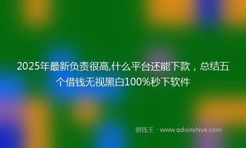 2025年最新负责很高,什么平台还能下款，总结五个借钱无视黑白100%秒下软件