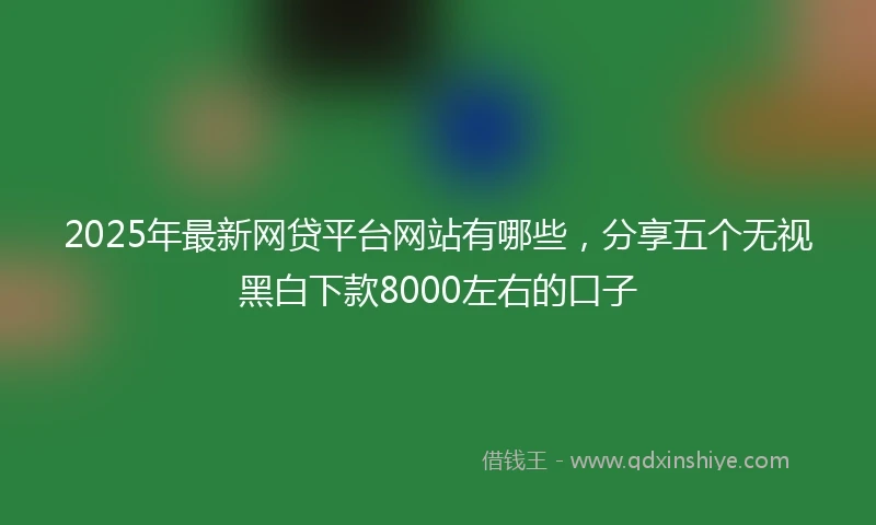 2025年最新网贷平台网站有哪些，分享五个无视黑白下款8000左右的口子