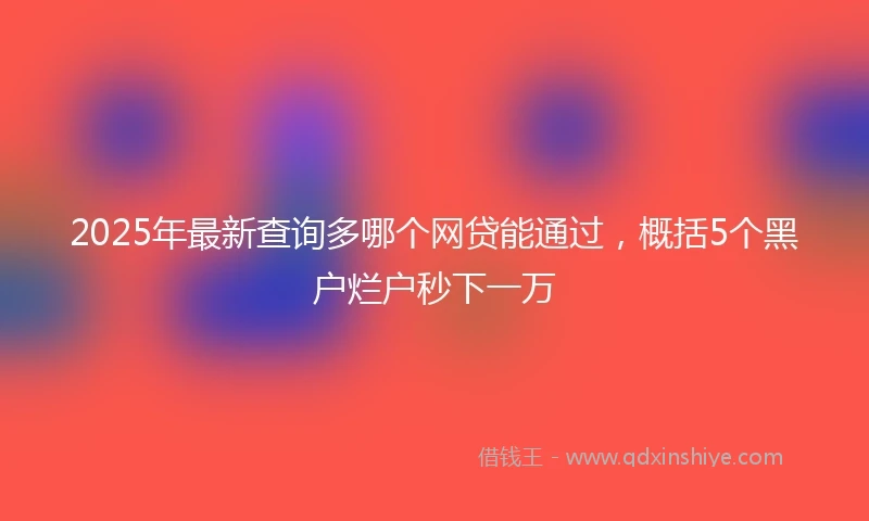 2025年最新查询多哪个网贷能通过，概括5个黑户烂户秒下一万