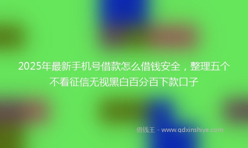 2025年最新手机号借款怎么借钱安全，整理五个不看征信无视黑白百分百下款口子