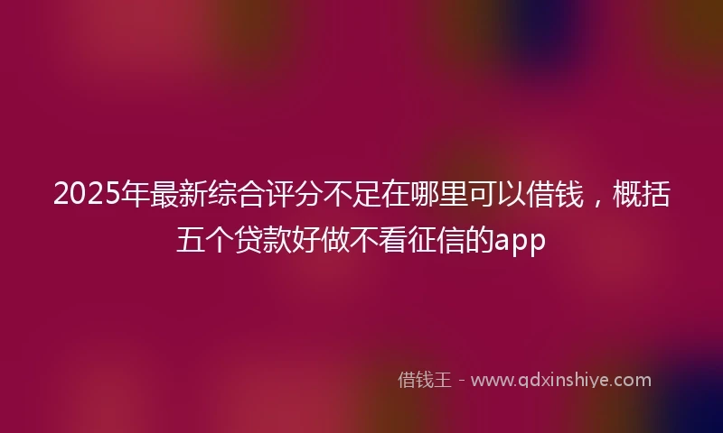 2025年最新综合评分不足在哪里可以借钱，概括五个贷款好做不看征信的app