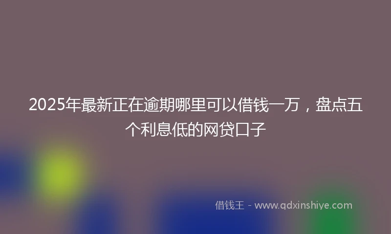 2025年最新正在逾期哪里可以借钱一万，盘点五个利息低的网贷口子