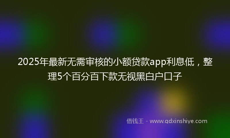 2025年最新无需审核的小额贷款app利息低，整理5个百分百下款无视黑白户口子