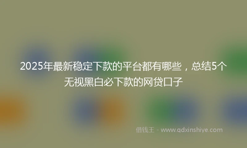 2025年最新稳定下款的平台都有哪些，总结5个无视黑白必下款的网贷口子