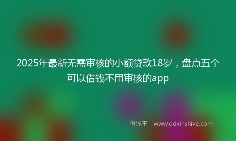 2025年最新无需审核的小额贷款18岁，盘点五个可以借钱不用审核的app