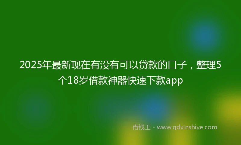 2025年最新现在有没有可以贷款的口子，整理5个18岁借款神器快速下款app