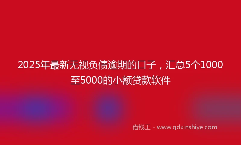 2025年最新无视负债逾期的口子，汇总5个1000至5000的小额贷款软件