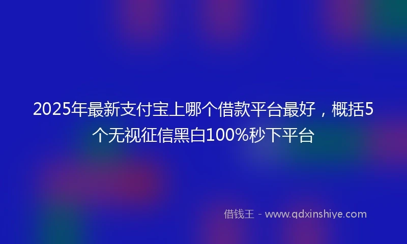 2025年最新支付宝上哪个借款平台最好，概括5个无视征信黑白100%秒下平台