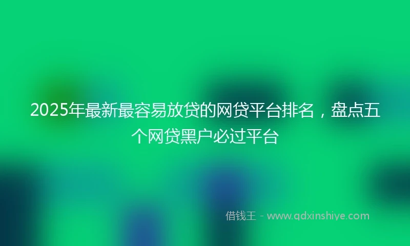 2025年最新最容易放贷的网贷平台排名，盘点五个网贷黑户必过平台