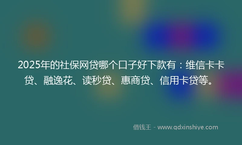 2025年的社保网贷哪个口子好下款有：维信卡卡贷、融逸花、读秒贷、惠商贷、信用卡贷等。