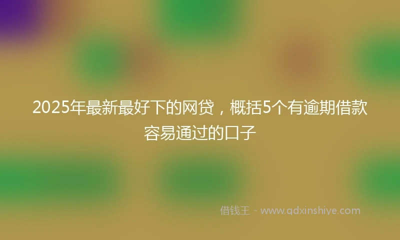 2025年最新最好下的网贷，概括5个有逾期借款容易通过的口子