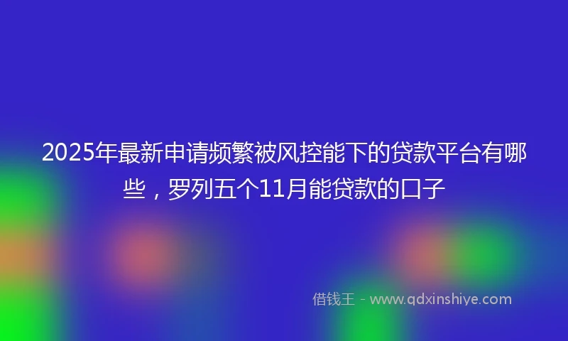2025年最新申请频繁被风控能下的贷款平台有哪些，罗列五个11月能贷款的口子