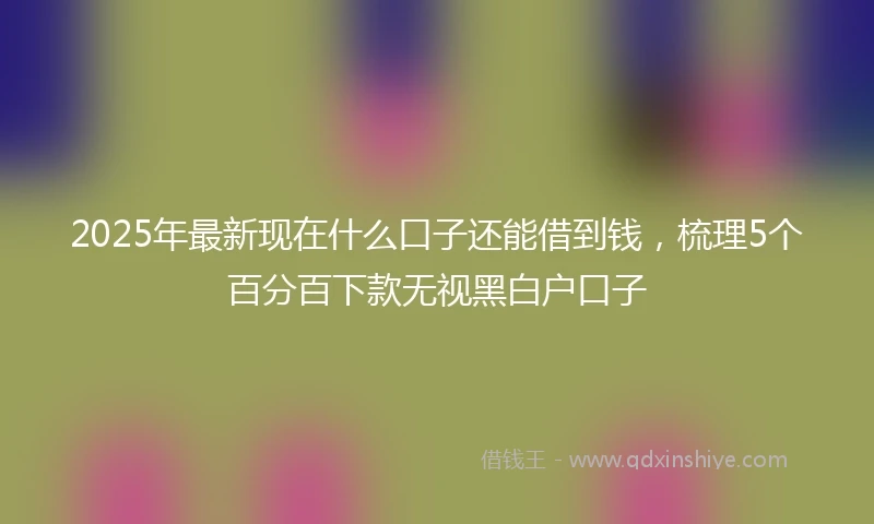 2025年最新现在什么口子还能借到钱，梳理5个百分百下款无视黑白户口子