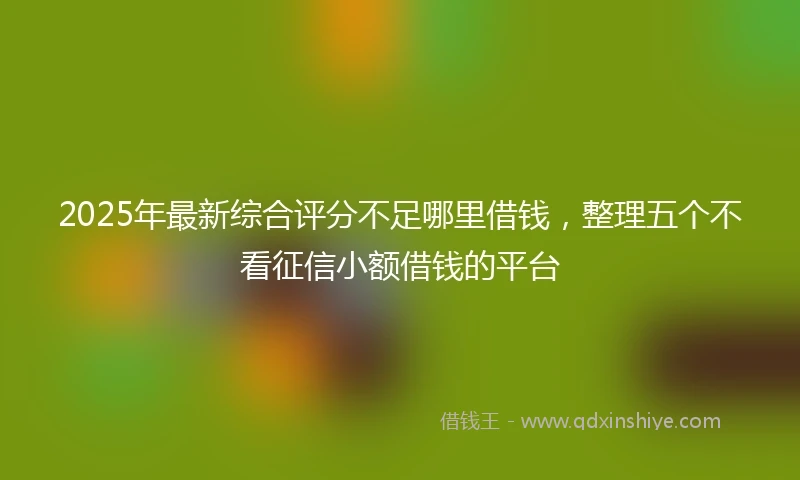 2025年最新综合评分不足哪里借钱，整理五个不看征信小额借钱的平台
