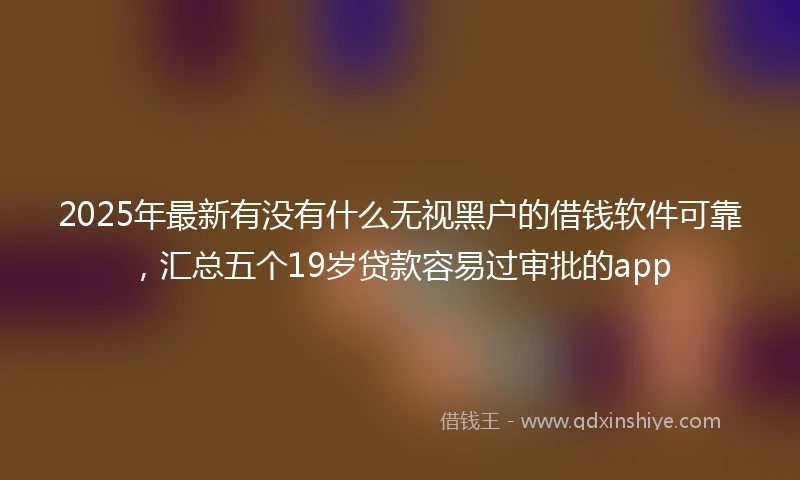 2025年最新有没有什么无视黑户的借钱软件可靠，汇总五个19岁贷款容易过审批的app