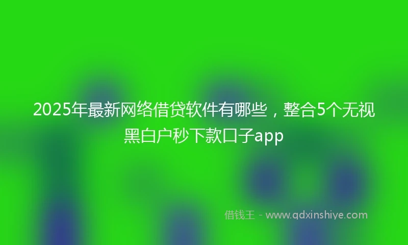 2025年最新网络借贷软件有哪些，整合5个无视黑白户秒下款口子app