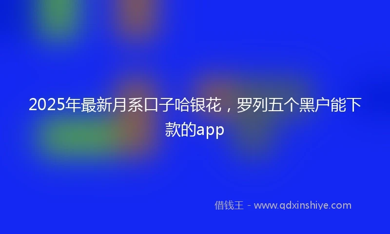 2025年最新月系口子哈银花，罗列五个黑户能下款的app