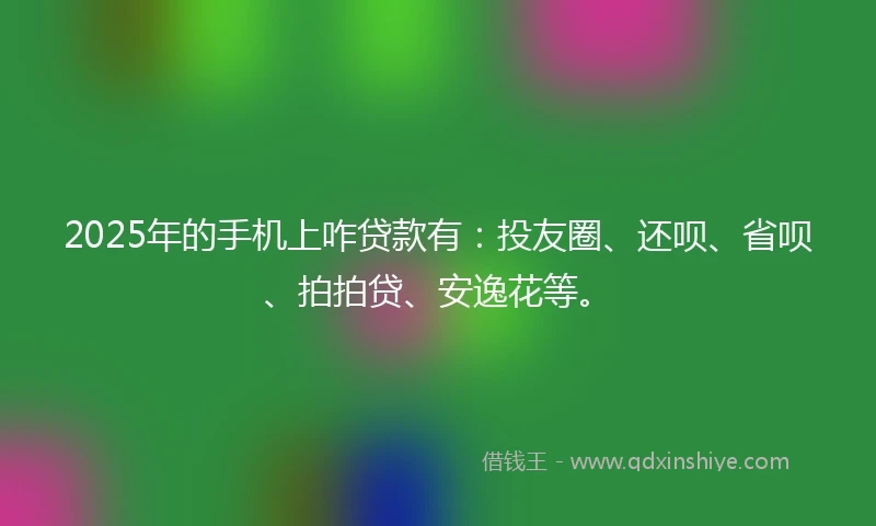 2025年的手机上咋贷款有：投友圈、还呗、省呗、拍拍贷、安逸花等。