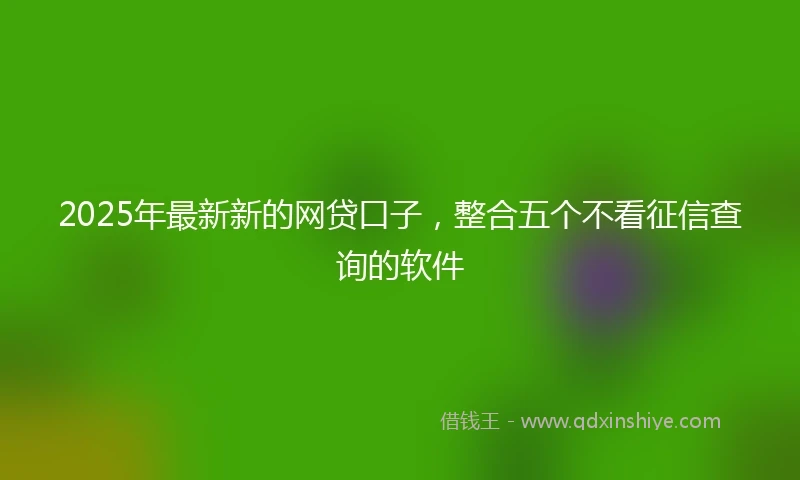 2025年最新新的网贷口子，整合五个不看征信查询的软件