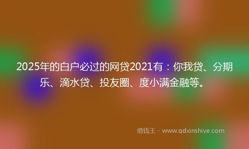 2025年的白户必过的网贷2021有：你我贷、分期乐、滴水贷、投友圈、度小满金融等。