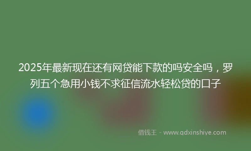 2025年最新现在还有网贷能下款的吗安全吗，罗列五个急用小钱不求征信流水轻松贷的口子