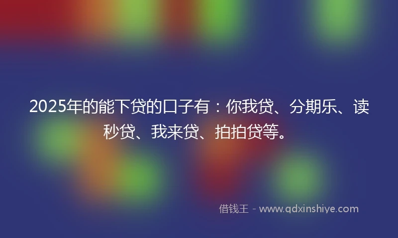 2025年的能下贷的口子有：你我贷、分期乐、读秒贷、我来贷、拍拍贷等。