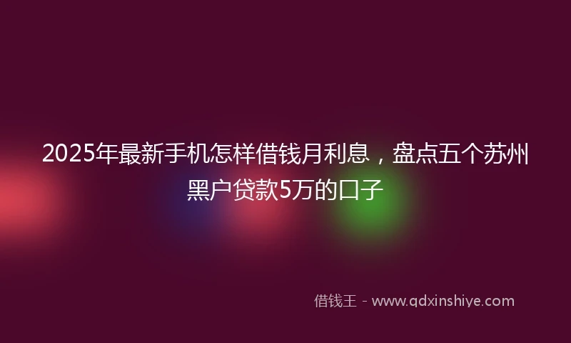 2025年最新手机怎样借钱月利息，盘点五个苏州黑户贷款5万的口子
